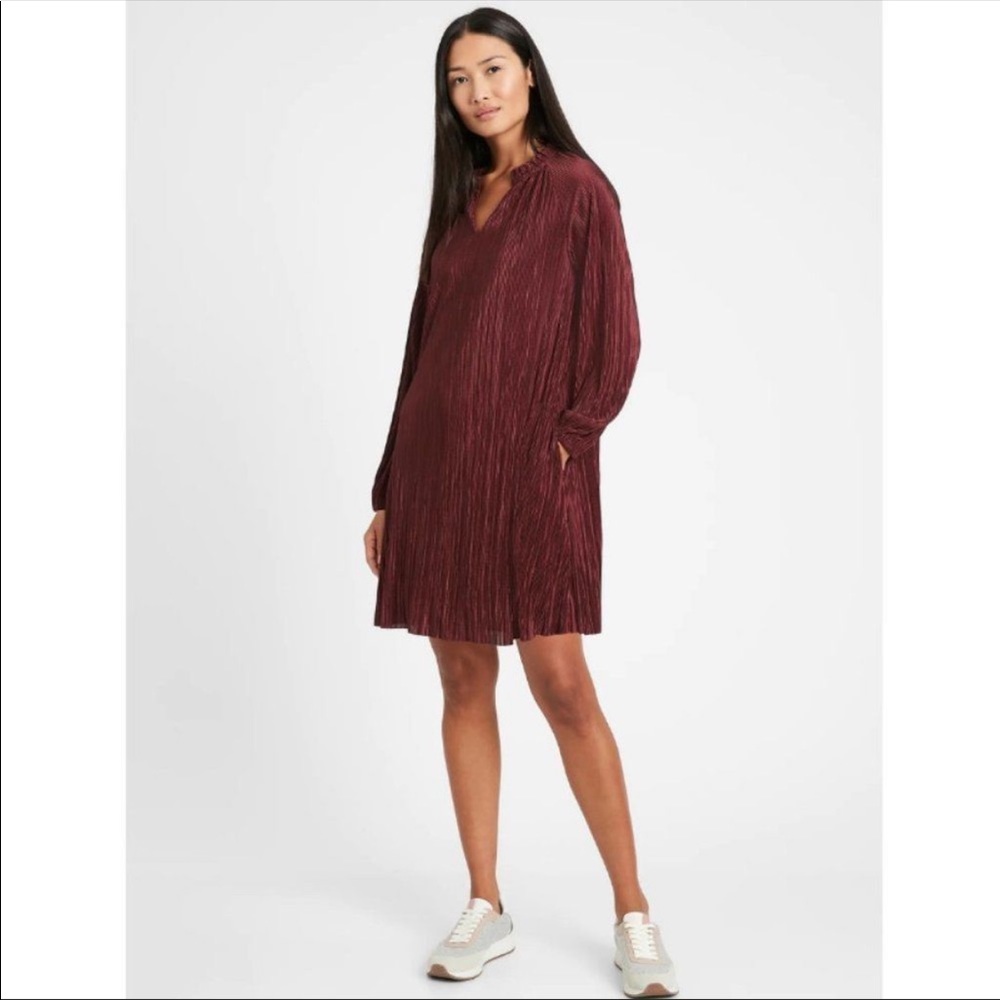 Banana Republic Plisse Swing Dress M